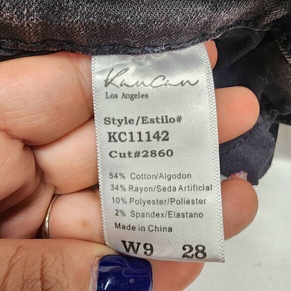 Kancan Black Denim Distressed Jean Shorts Size 9 Style Kc11142 - Picture 7 of 7